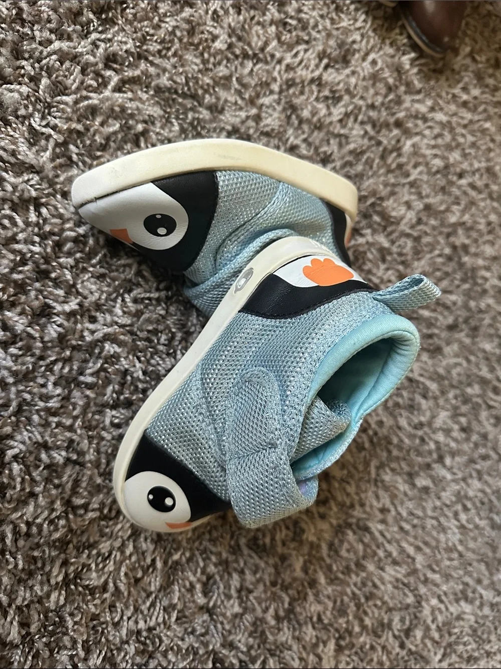 Ikiki Kids Light Blue Penguin Slip-On Sneakers